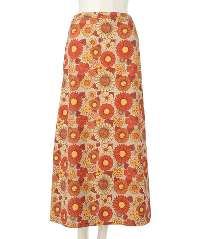 レトロ フラワー セミフレア スカート 851-5610