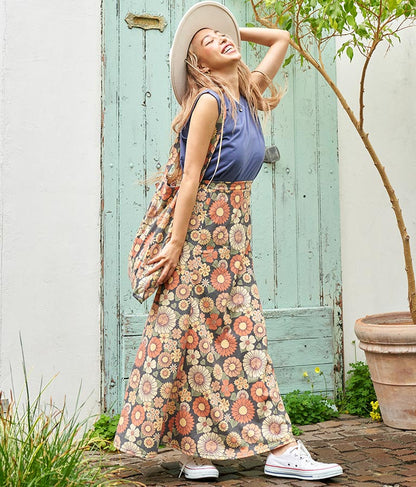 レトロ フラワー セミフレア スカート 851-5610