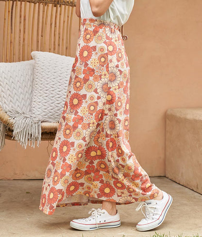 レトロ フラワー セミフレア スカート 851-5610