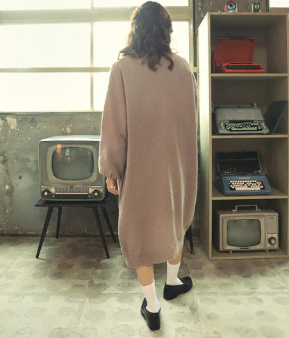 5色展開ロングガウンボリュームスリーブニットカーディガン 154-5254