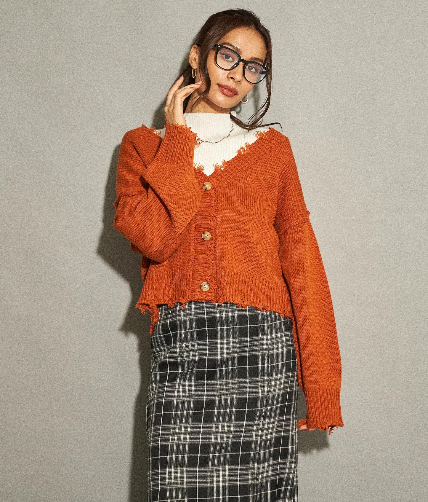 ダメージニットカーディガン 794-8570