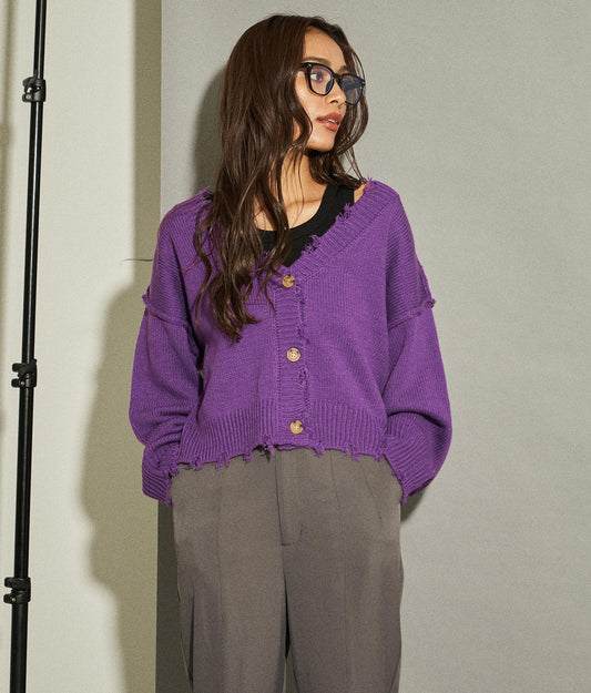 ダメージニットカーディガン 794-8570