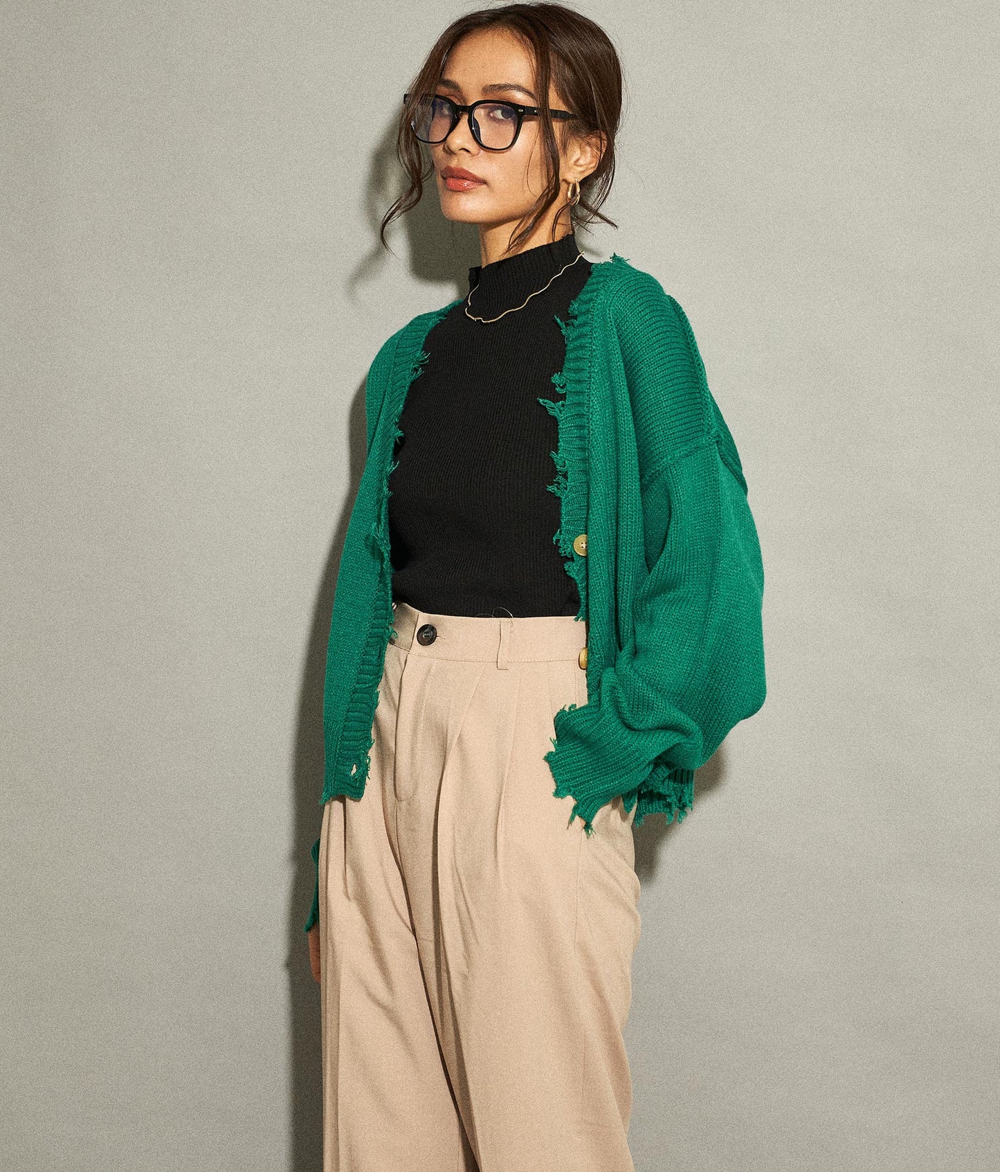 ダメージニットカーディガン 794-8570