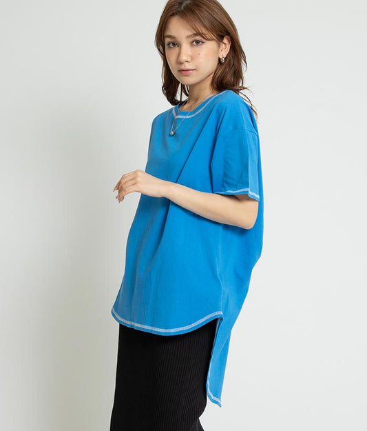 ステッチ バック ツイスト Tシャツ 153-5387