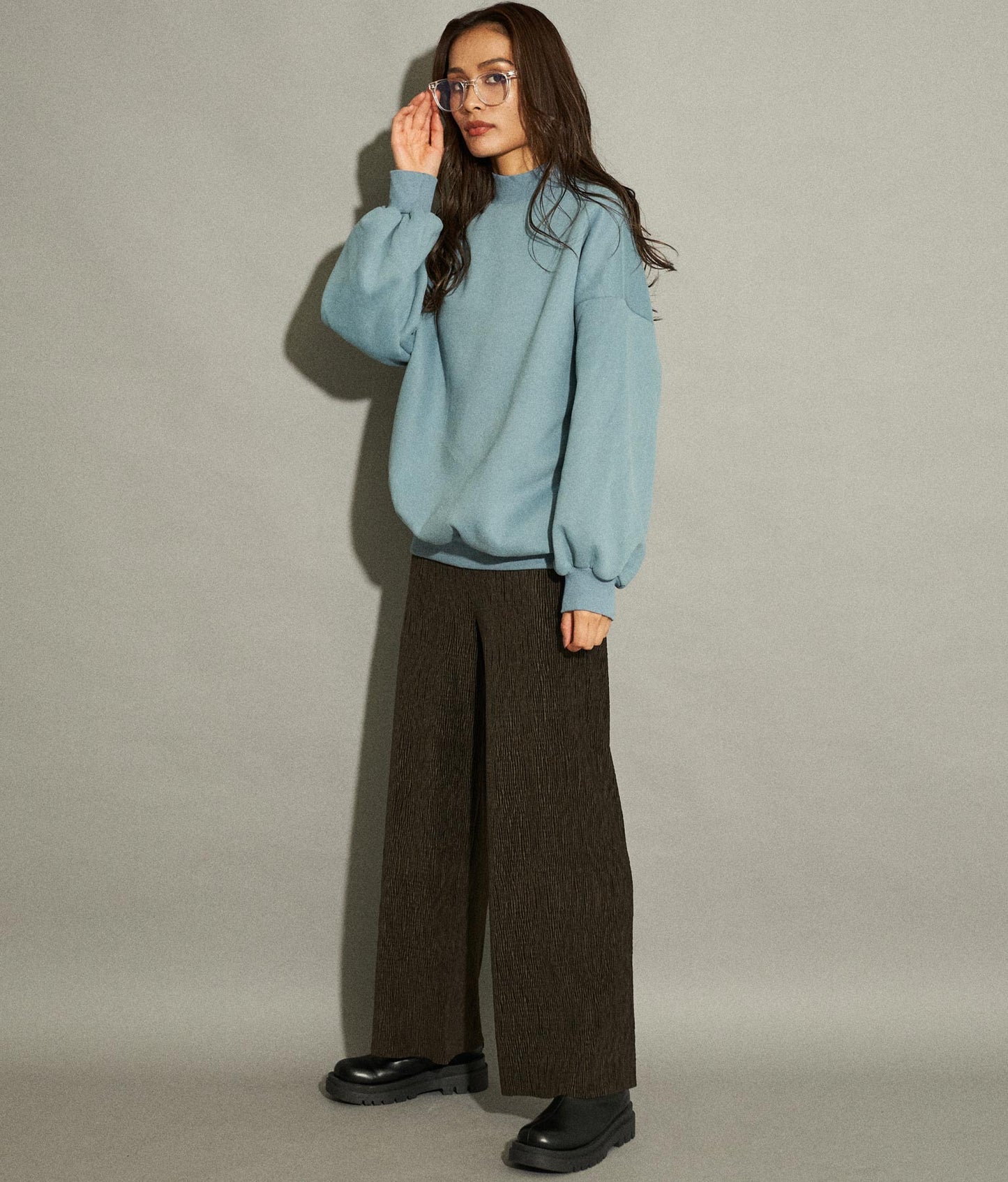 ベロア ランダム プリーツパンツ 152-5303