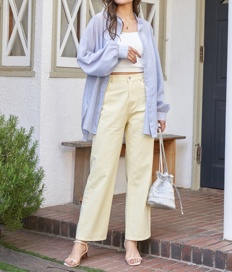 SorbetColor! ツイル ストレート パンツ 522-6607