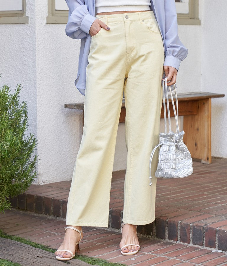SorbetColor! ツイル ストレート パンツ 522-6607