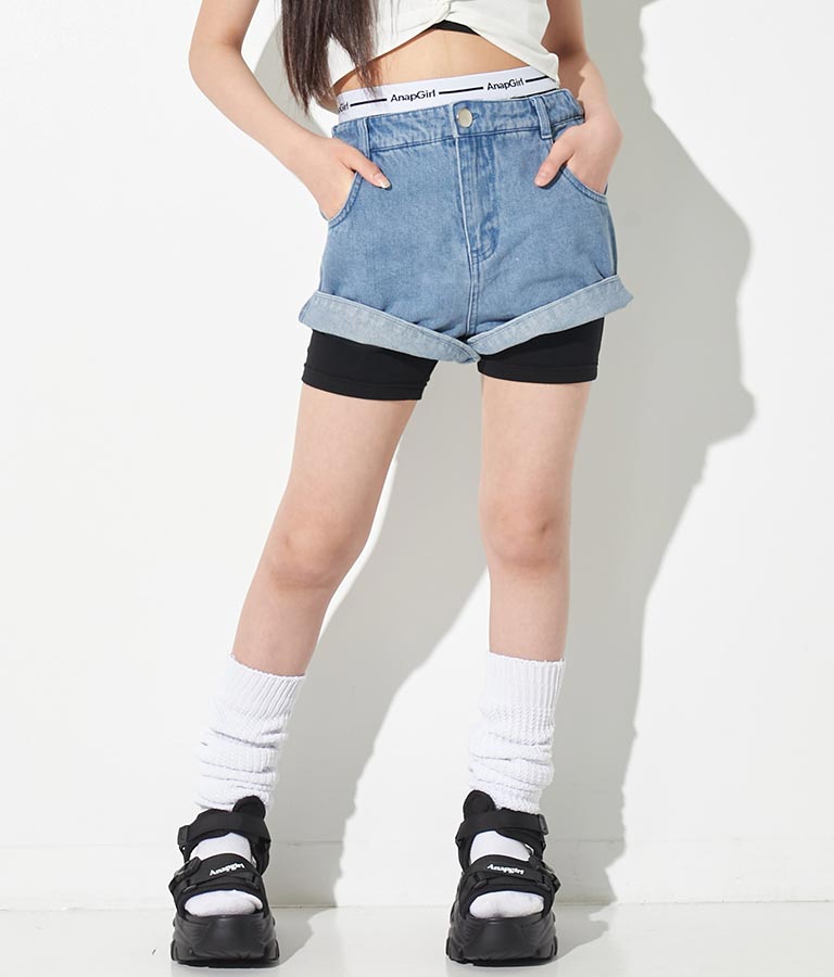 ロゴ3分丈レギンス 912-7202