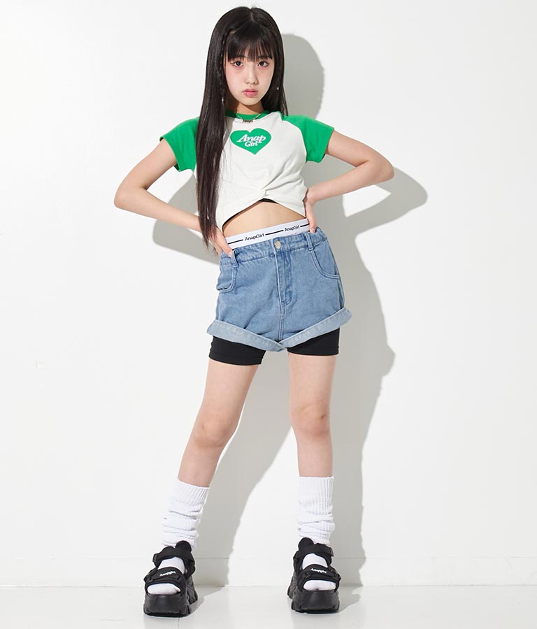 ロゴ3分丈レギンス 912-7202