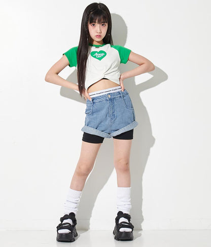 ロゴ3分丈レギンス 912-7202