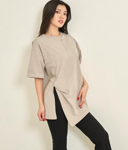 フロントツイストスリットTシャツ 153-5376