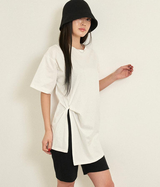 フロントツイストスリットTシャツ 153-5376