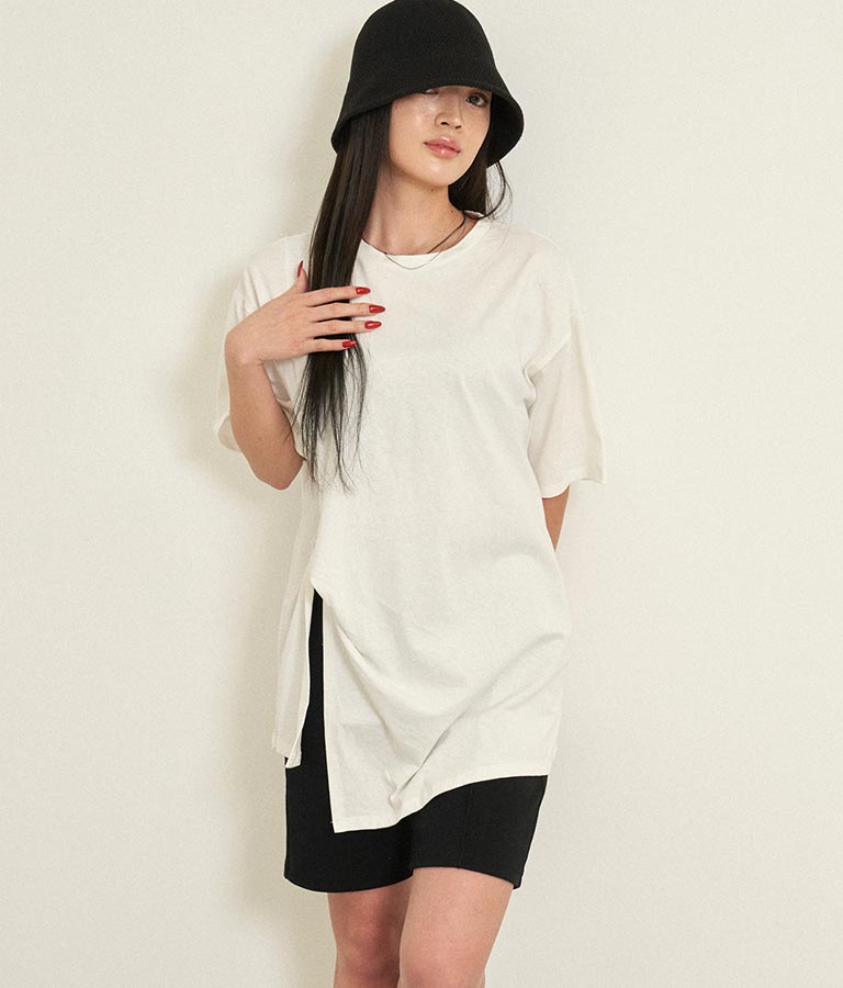 フロントツイストスリットTシャツ 153-5376