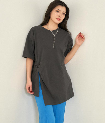 フロントツイストスリットTシャツ 153-5376