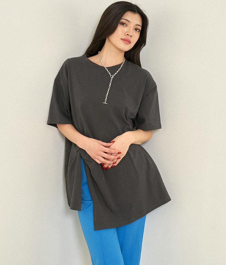 フロントツイストスリットTシャツ 153-5376