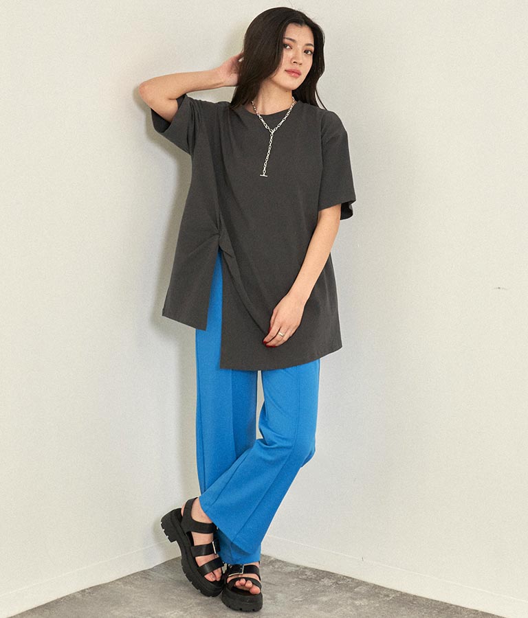 フロントツイストスリットTシャツ 153-5376