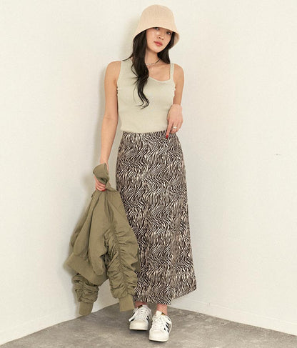 アシンメトリー ノースリーブ トップス ニット 153-5353