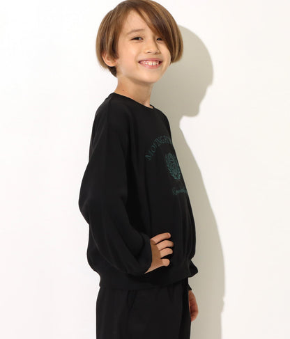 エンブレム刺繍裏毛トレーナー