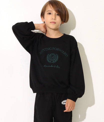 エンブレム 刺繍 裏毛 トレーナー 423-2906