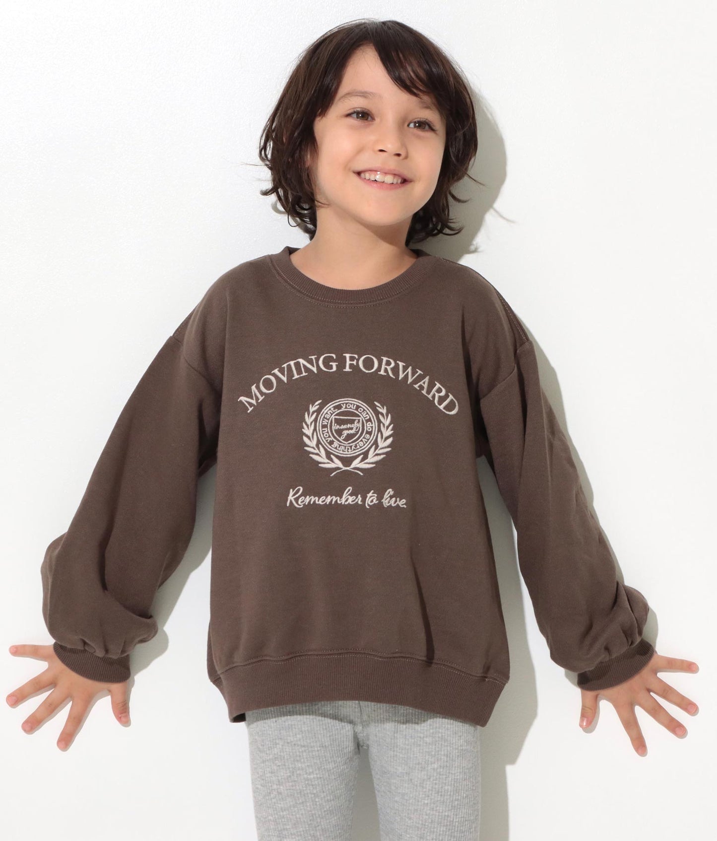 エンブレム 刺繍 裏毛 トレーナー 423-2906