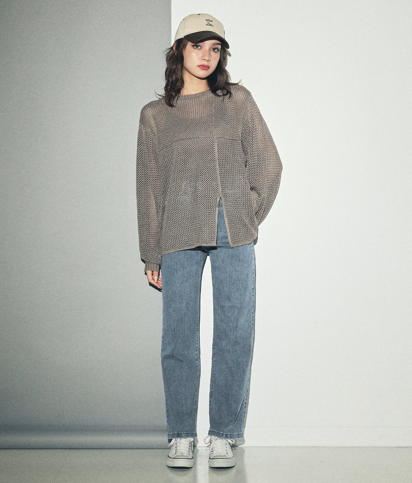 シンプルストレッチストレートデニムパンツ 152-5289