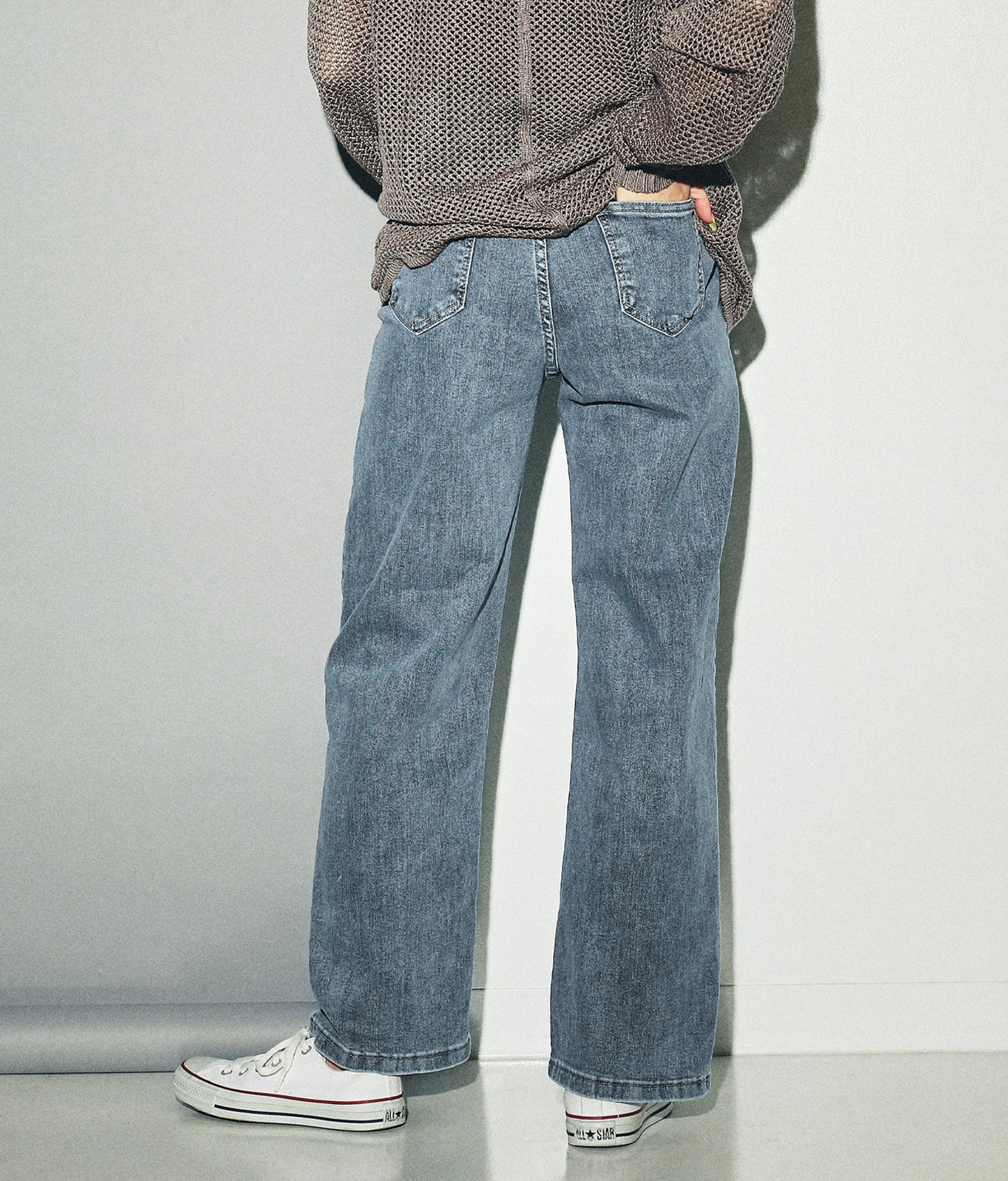 シンプルストレッチストレートデニムパンツ 152-5289