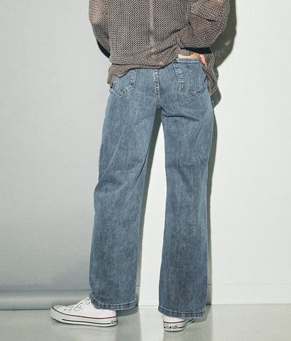 シンプルストレッチストレートデニムパンツ 152-5289