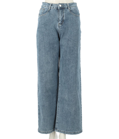 シンプルストレッチストレートデニムパンツ 152-5289