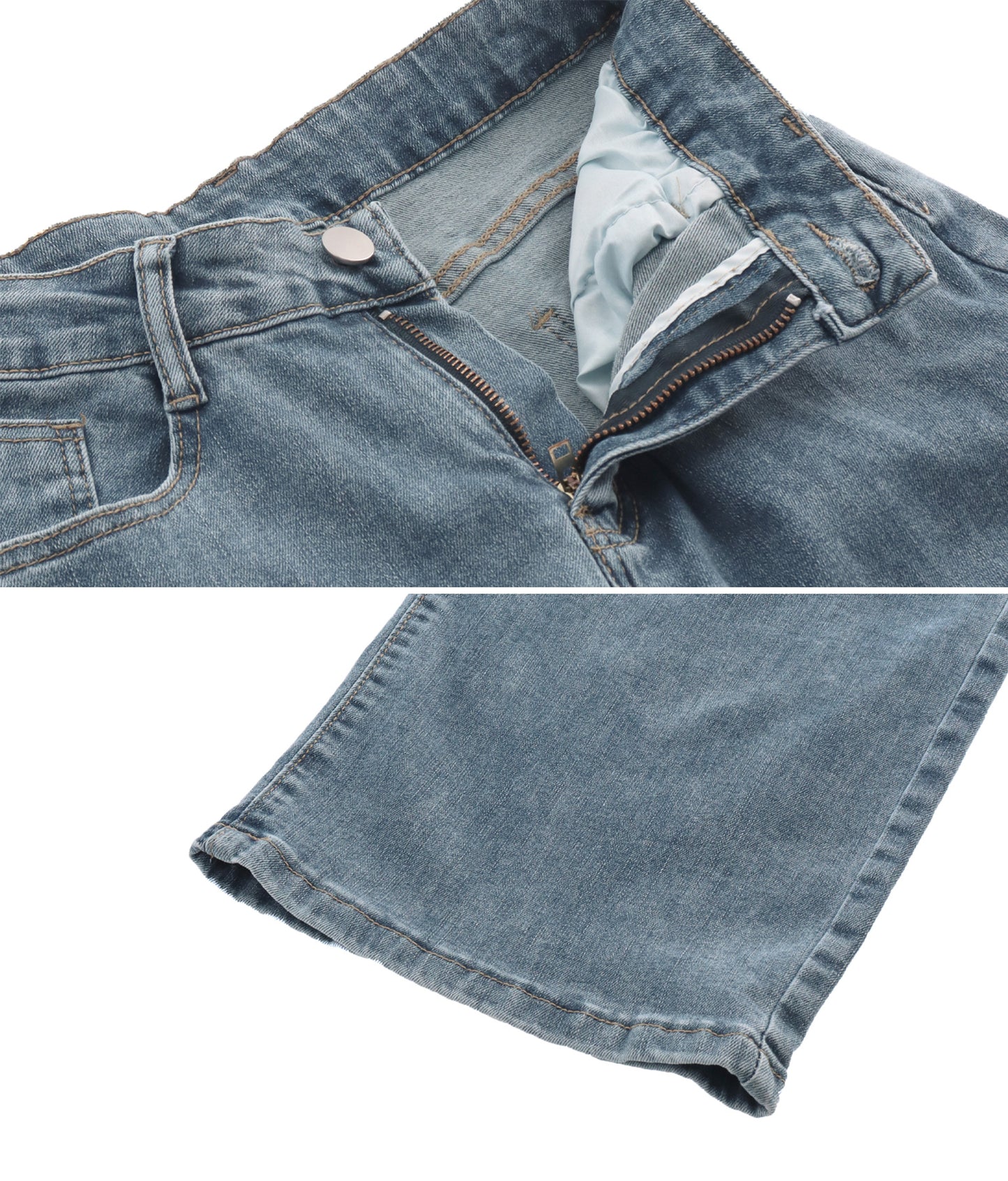 シンプルストレッチストレートデニムパンツ 152-5289