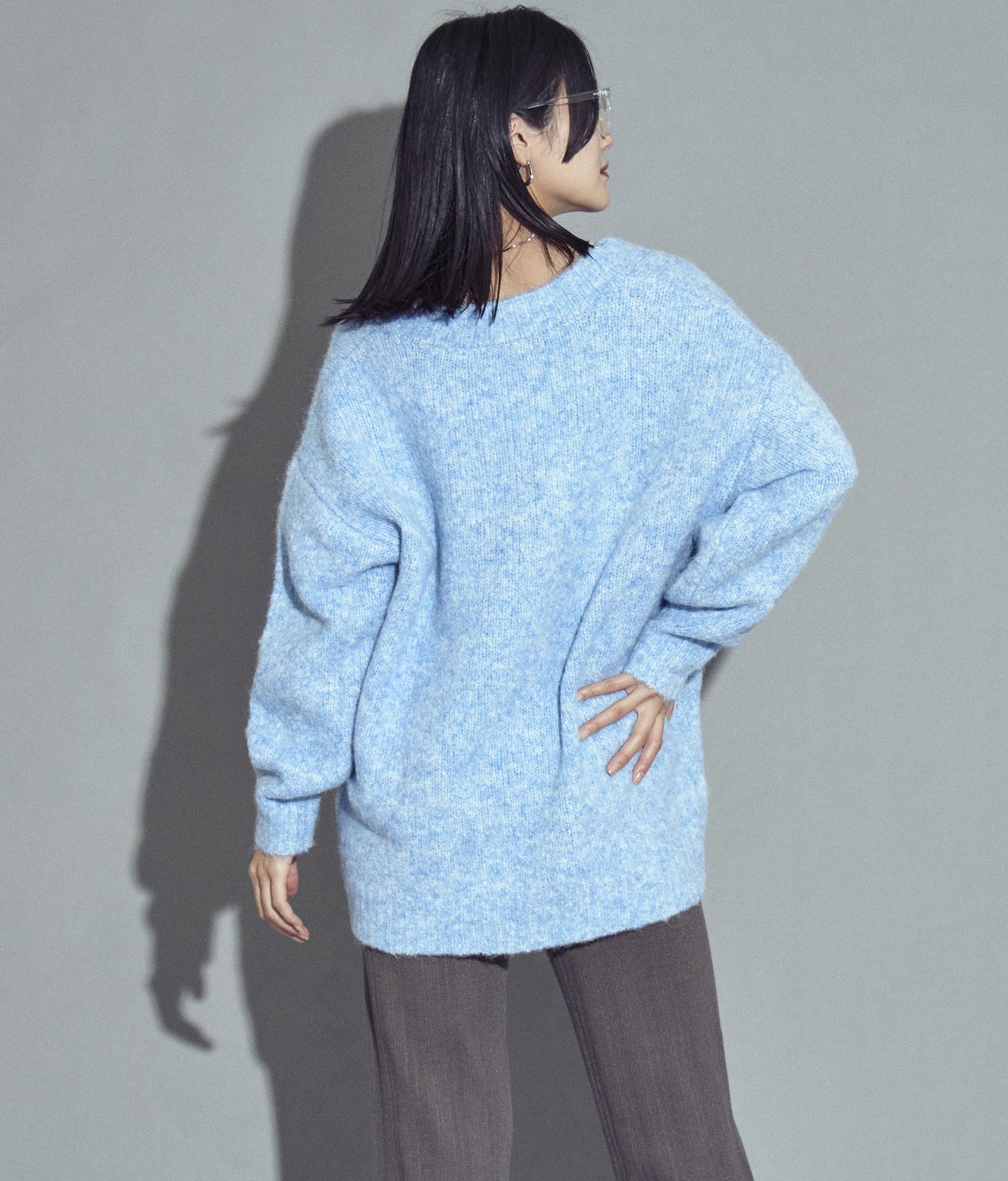 ルーズシルエットVネックニットトップスセーター 793-8569