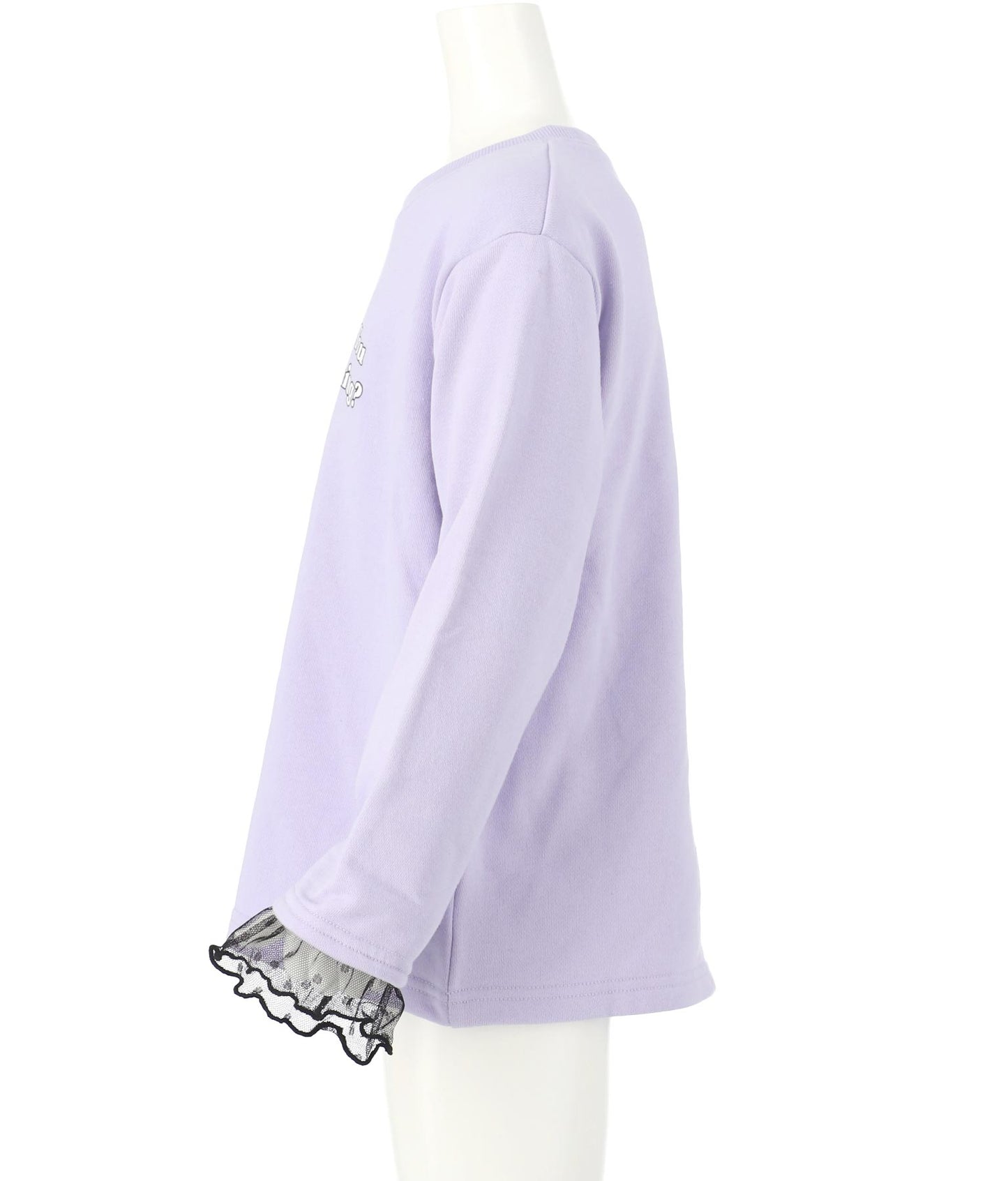 袖チュールフリル裏毛トップスカットソー