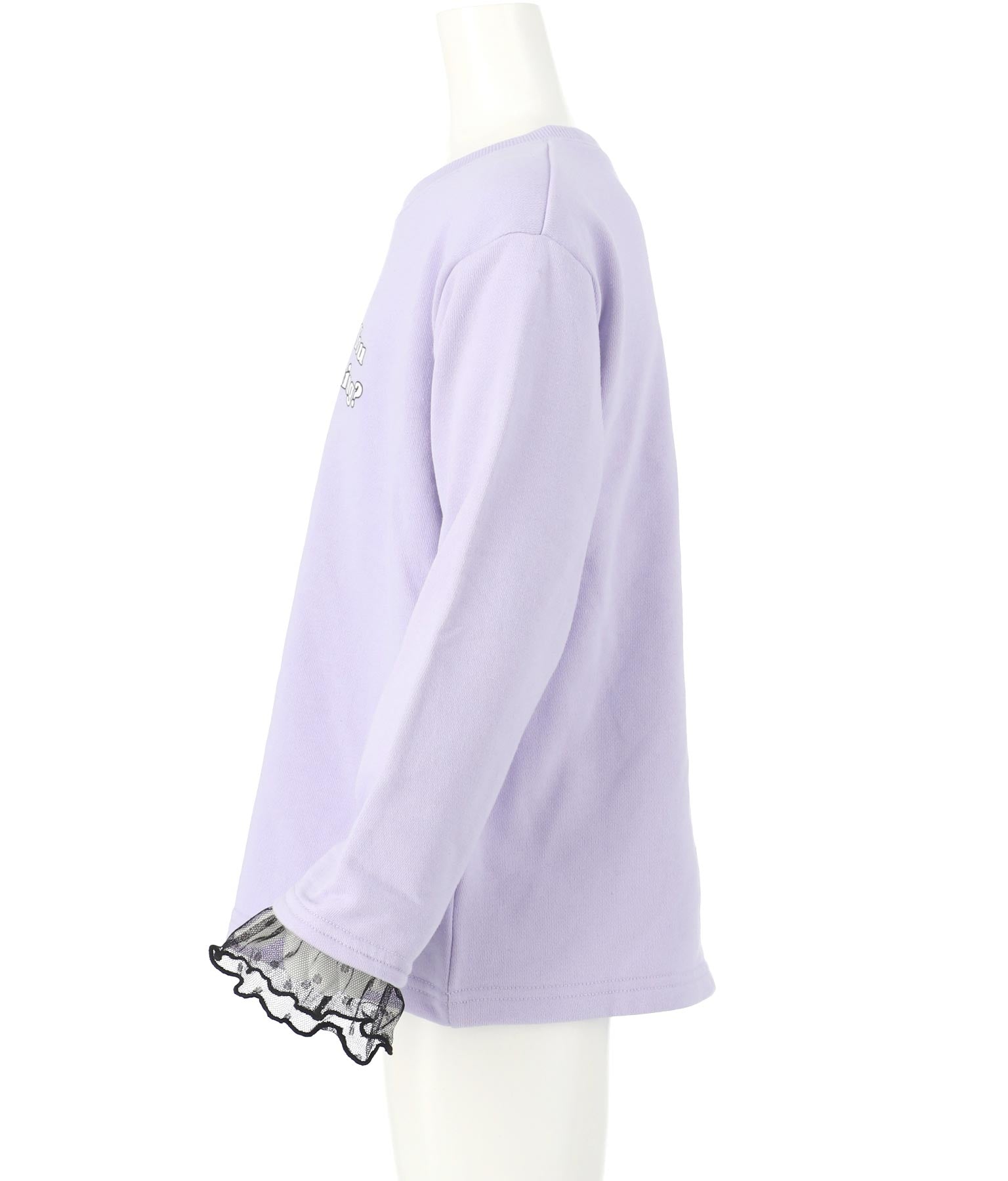 袖チュールフリル裏毛トップスカットソー