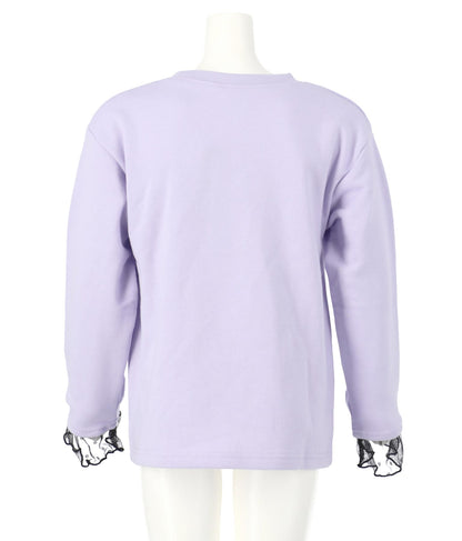 袖チュールフリル裏毛トップスカットソー 423-2917