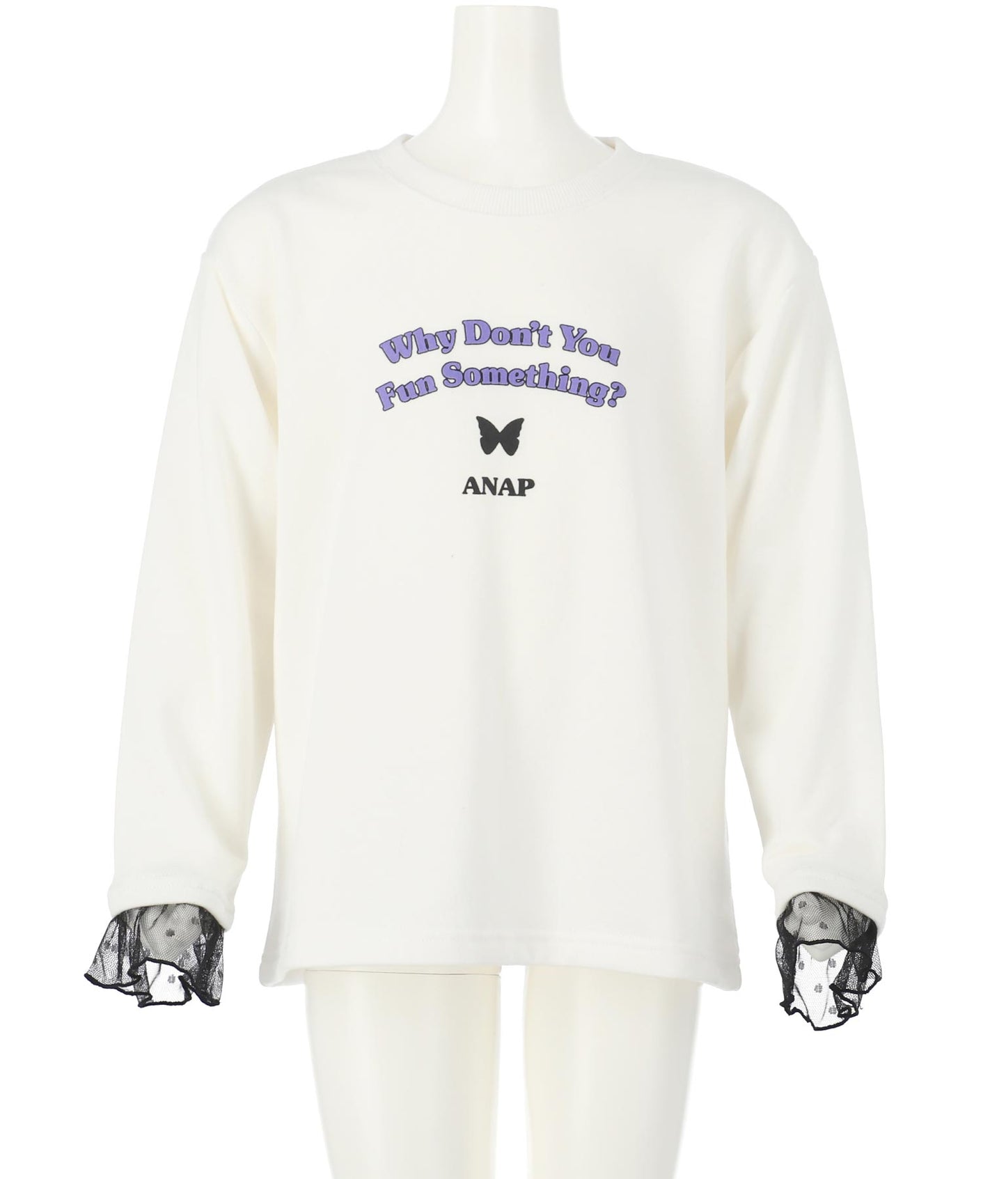 袖チュールフリル裏毛トップスカットソー 423-2917