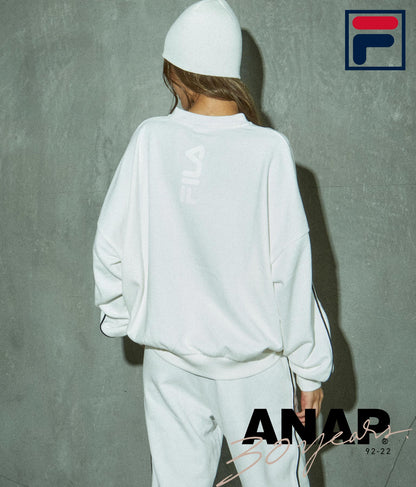 FILAパイピングデザイン裏毛プルオーバー