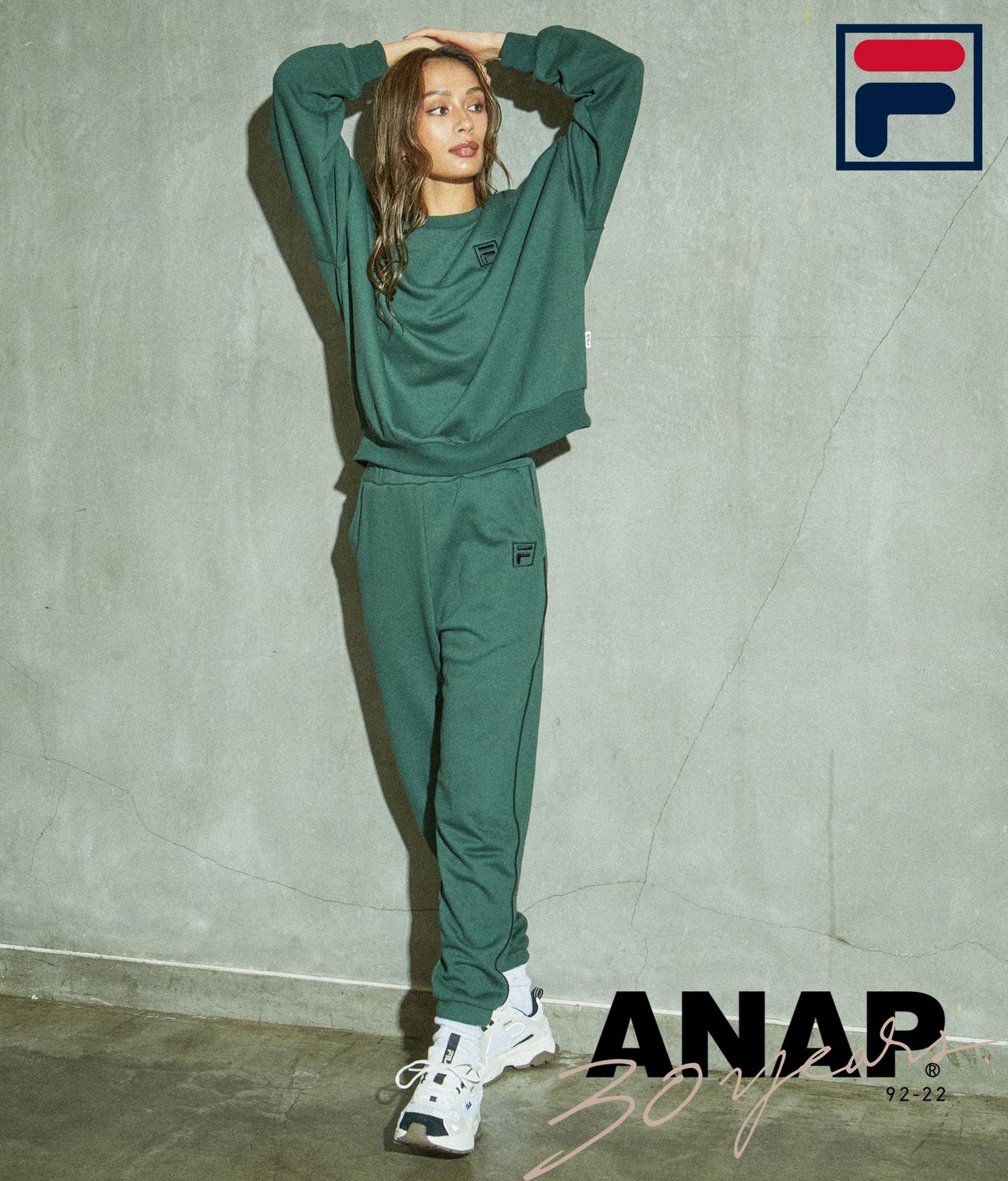 FILAパイピングデザイン裏毛プルオーバー 793-8619