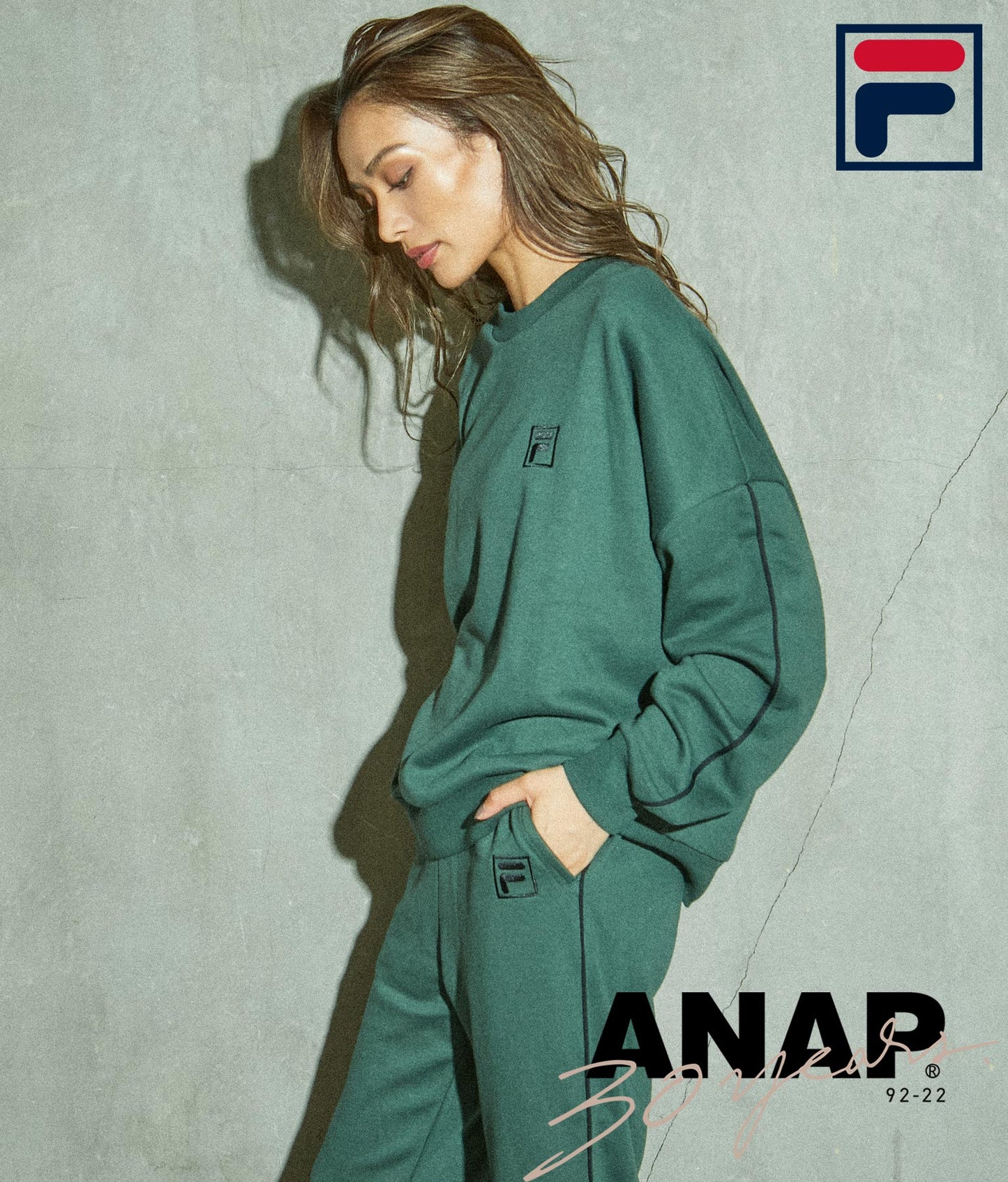 FILAパイピングデザイン裏毛プルオーバー 793-8619