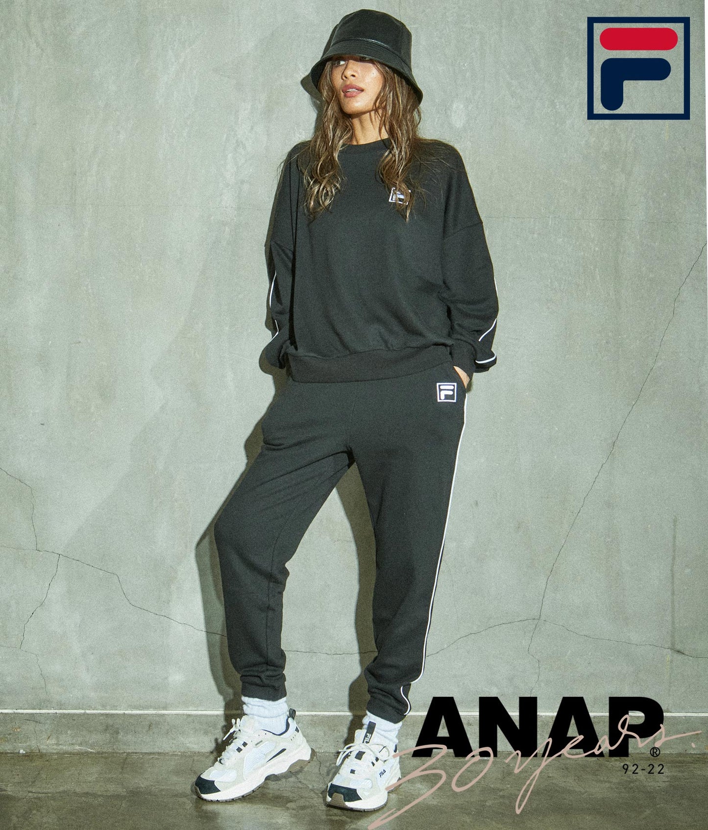 FILAパイピングデザイン裏毛プルオーバー 793-8619