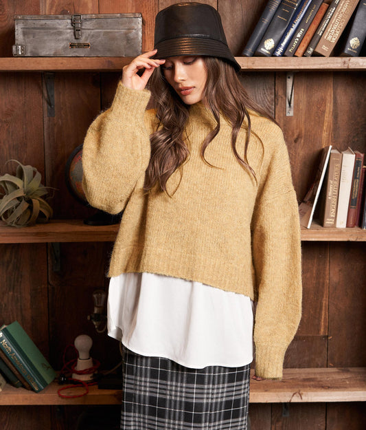 レイヤード風ニットトップスセーター 793-8568