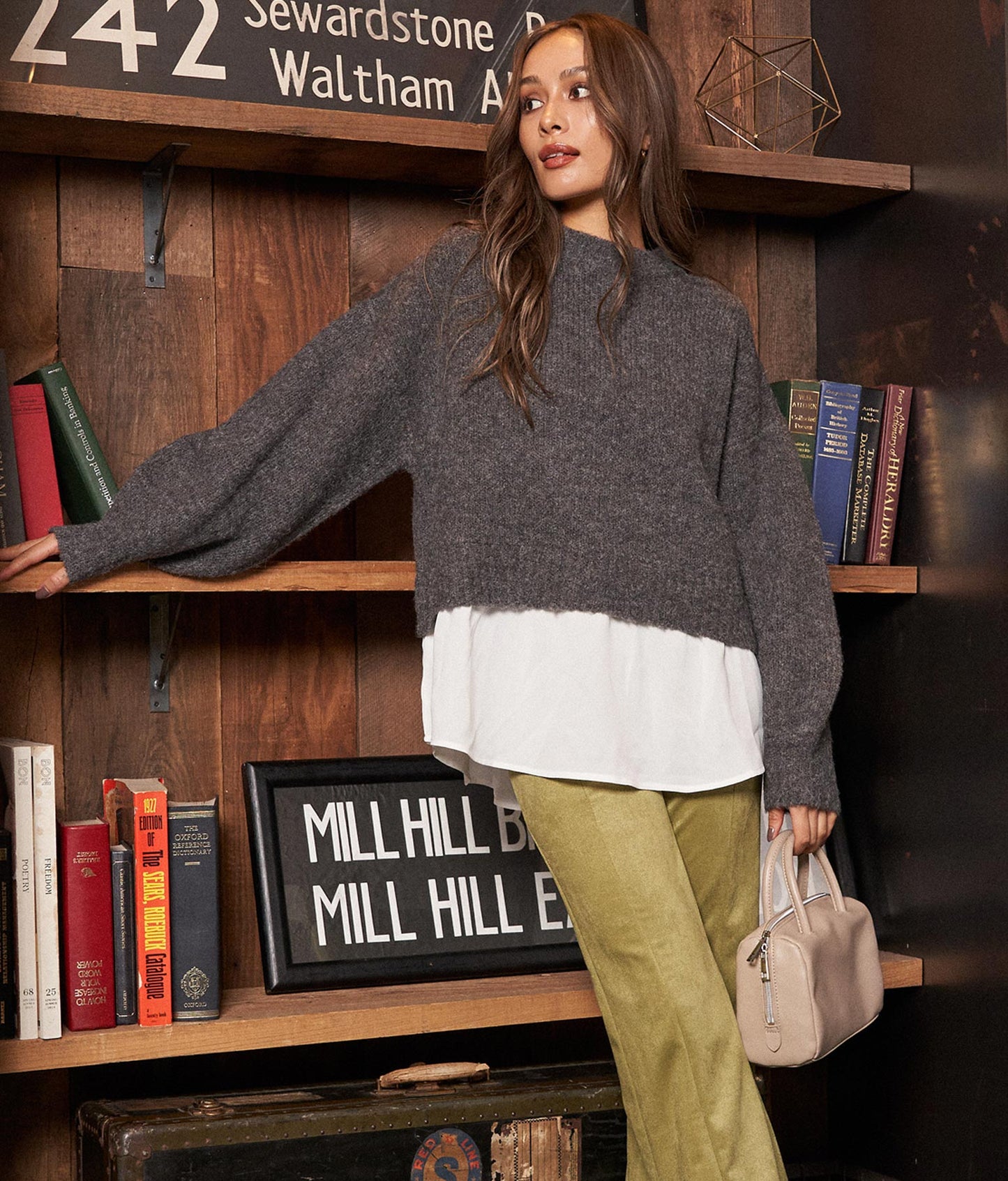 レイヤード風ニットトップスセーター 793-8568