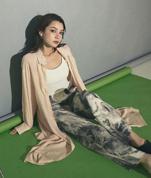 ウエストリボンロングシャツ 154-5270