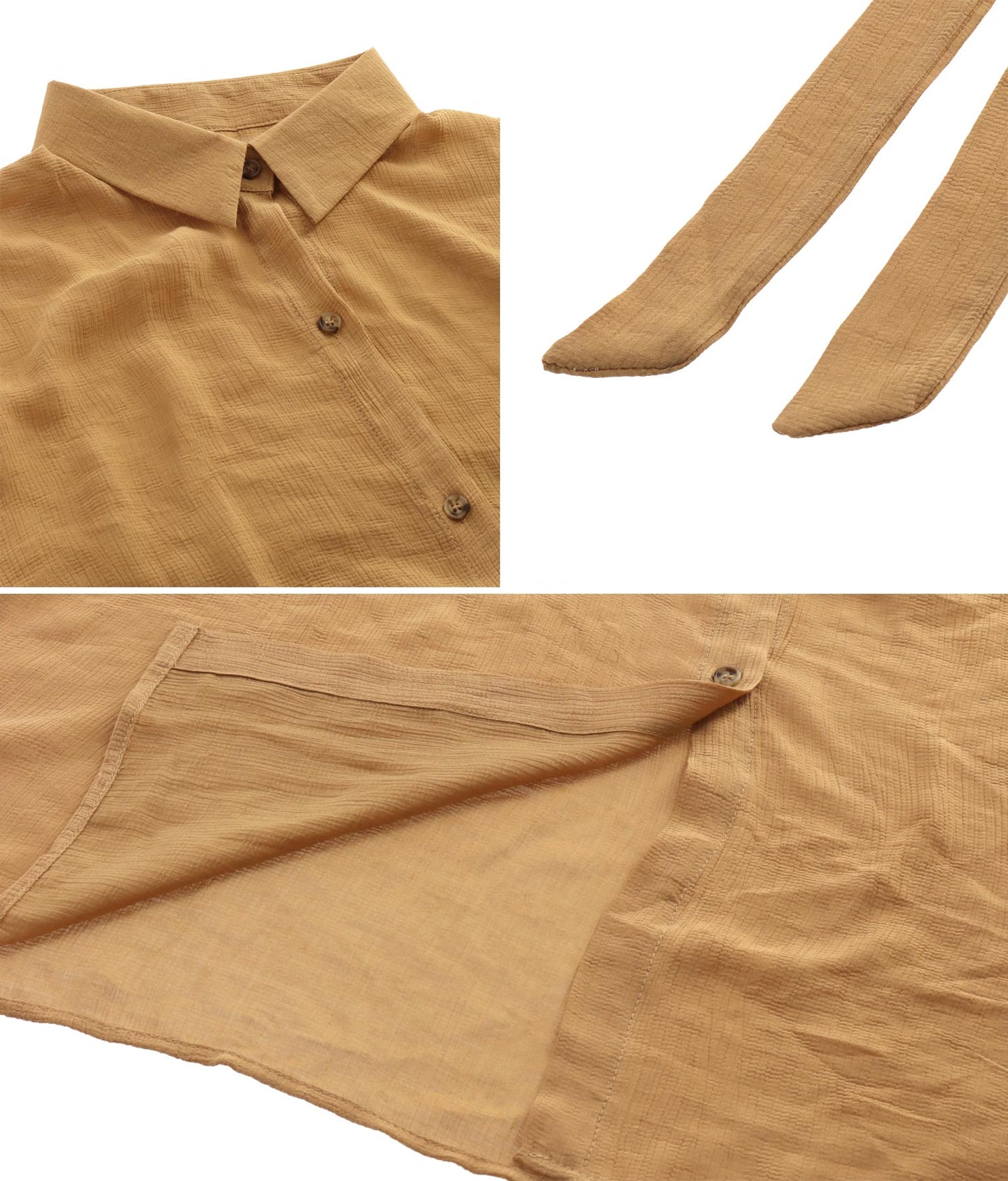 ウエストリボンロングシャツ 154-5270