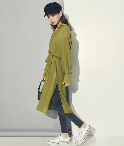 ウエストリボンロングシャツ 154-5270