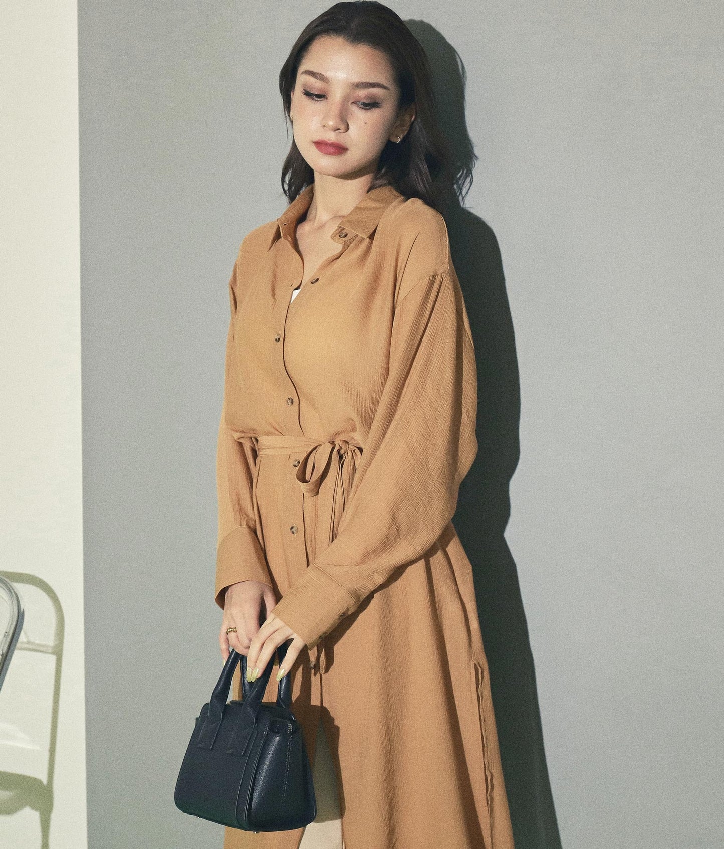 ウエストリボンロングシャツ 154-5270