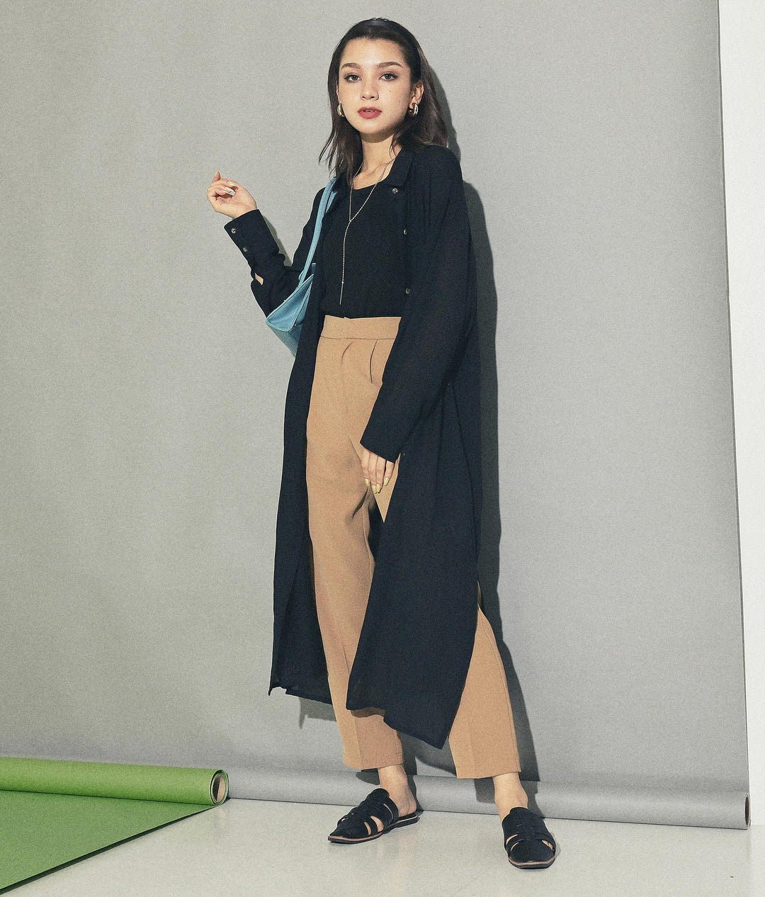 ウエストリボンロングシャツ 154-5270