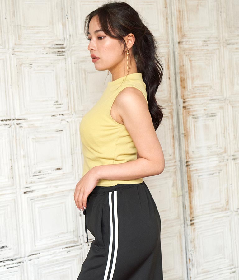 シンプル プチハイネック ノースリーブ トップス タンクトップ  793-8902