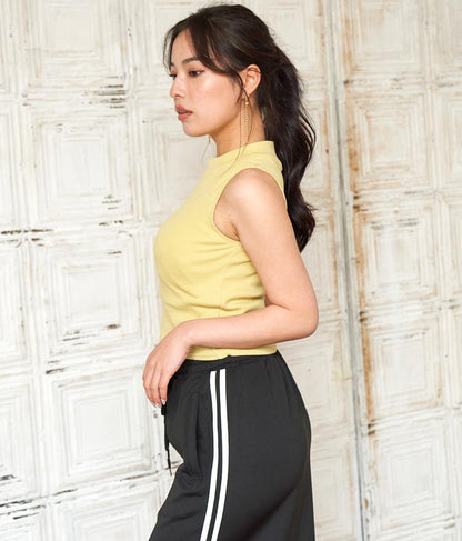 シンプル プチハイネック ノースリーブ トップス タンクトップ  793-8902