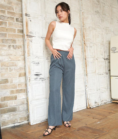 シンプル プチハイネック ノースリーブ トップス タンクトップ  793-8902