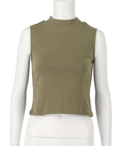 シンプル プチハイネック ノースリーブ トップス タンクトップ  793-8902