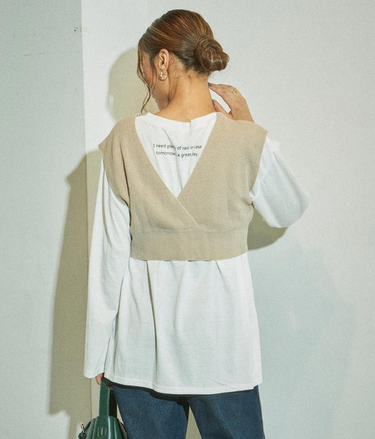 バックロゴロンT×ニットベストセット 798-8598